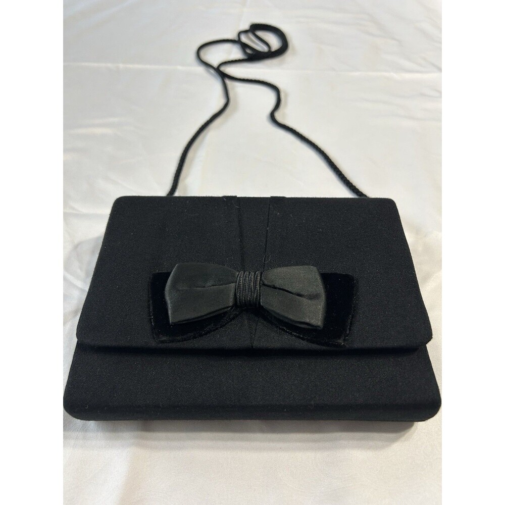Evening Textured Black Clutch Purse With Shoulder Strap by Vaness